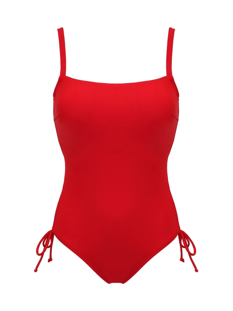 Pour Moi Red Square Neck Adjustable Underwired Swimsuit - Image 5 of 6
