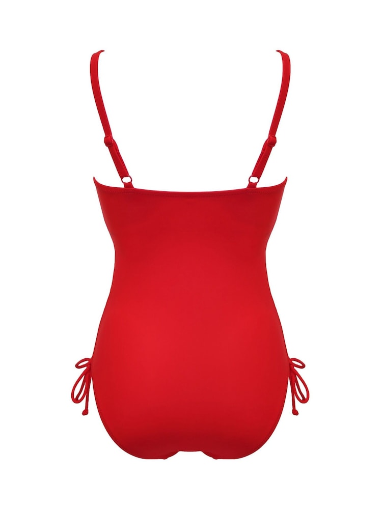 Pour Moi Red Square Neck Adjustable Underwired Swimsuit - Image 6 of 6