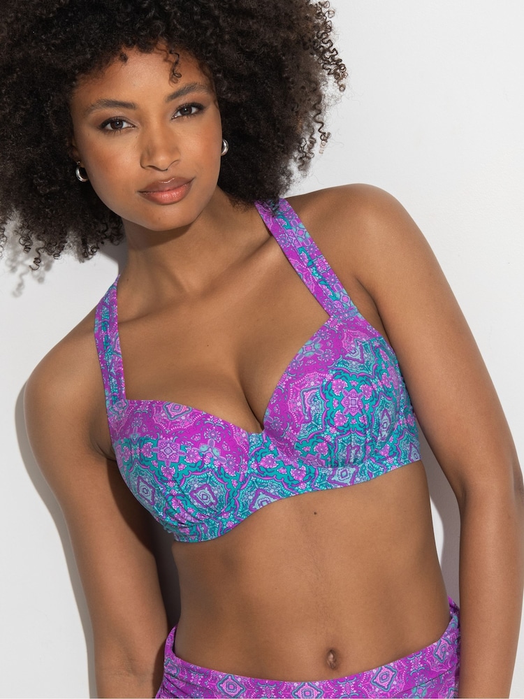 Pour Moi Blue Padded Venice Beach Bikini Top - Image 1 of 4