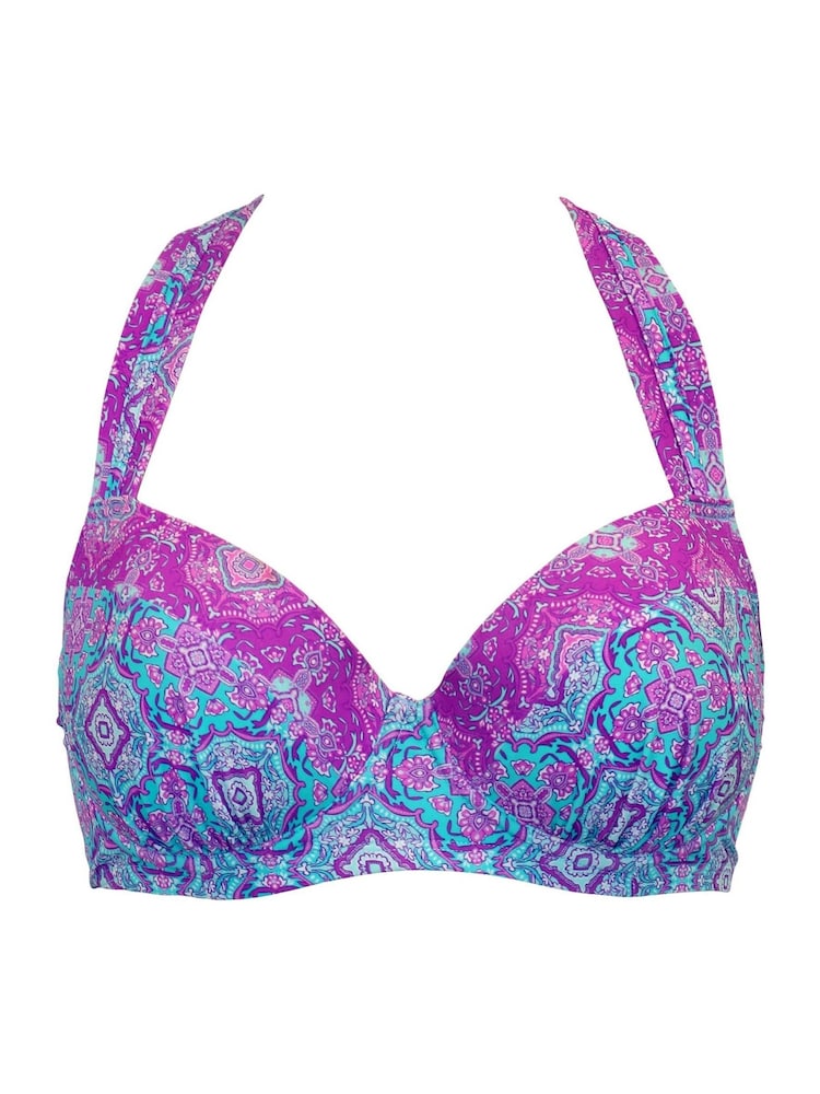 Pour Moi Blue Padded Venice Beach Bikini Top - Image 3 of 4