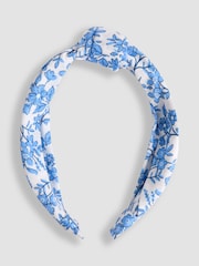 JoJo Maman Bébé Blue Floral Print Knot Headband - Image 1 of 4