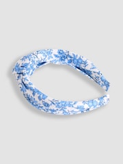JoJo Maman Bébé Blue Floral Print Knot Headband - Image 3 of 4