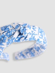 JoJo Maman Bébé Blue Floral Print Knot Headband - Image 4 of 4
