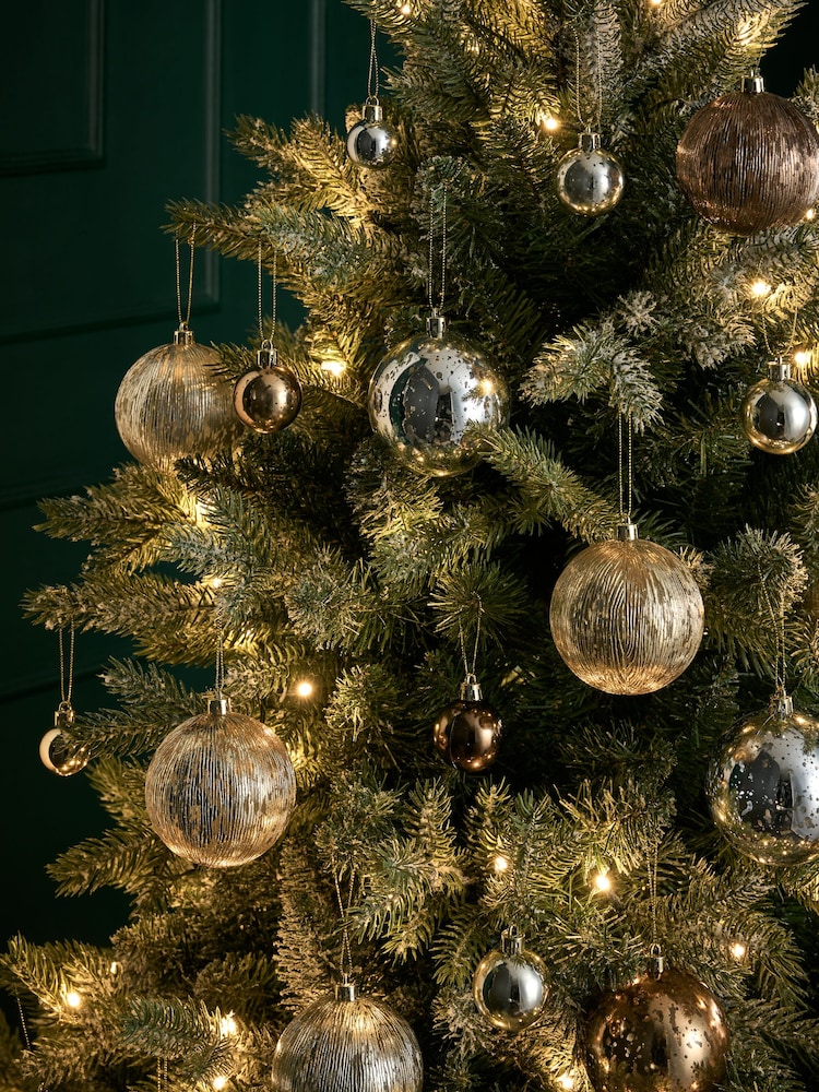 50 Pack Mixed Metallic Shatterproof Christmas Baubles - Image 1 of 4