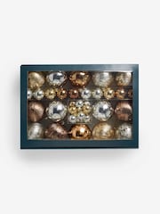 50 Pack Mixed Metallic Shatterproof Christmas Baubles - Image 4 of 4