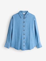 Blue Tencel Long Sleeve Blouse - Image 1 of 1