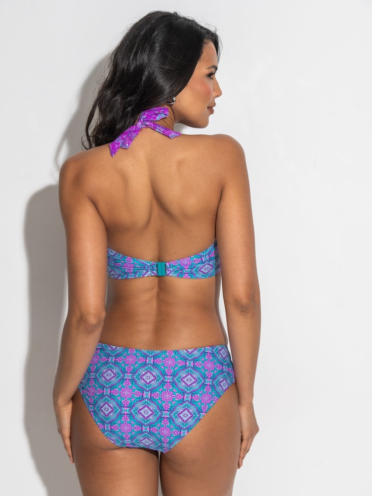 Pour Moi Blue/Purple Halterneck Venice Beach Bikini Top - Image 2 of 4