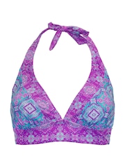 Pour Moi Blue/Purple Halterneck Venice Beach Bikini Top - Image 3 of 4