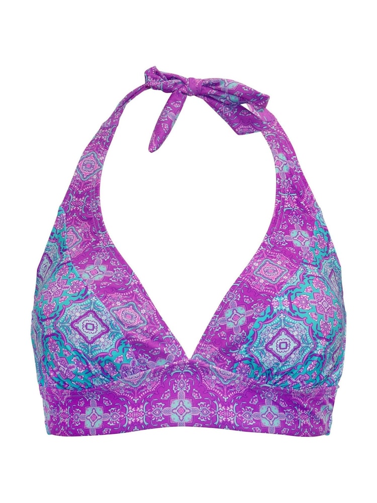 Pour Moi Blue/Purple Halterneck Venice Beach Bikini Top - Image 3 of 4