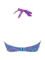 Pour Moi Blue/Purple Halterneck Venice Beach Bikini Top - Image 4 of 4
