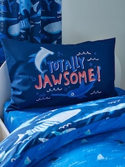 Catherine Lansfield Jawsome Shark Reversible Duvet Cover Set - Изображение 3 из 4