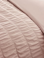 Catherine Lansfield Pink Seersucker Frill Duvet Cover Set - Image 3 of 3