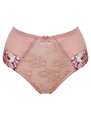 Pour Moi Pink High Waist Sofia Embroidered Lace Bikini Briefs - Image 4 of 5