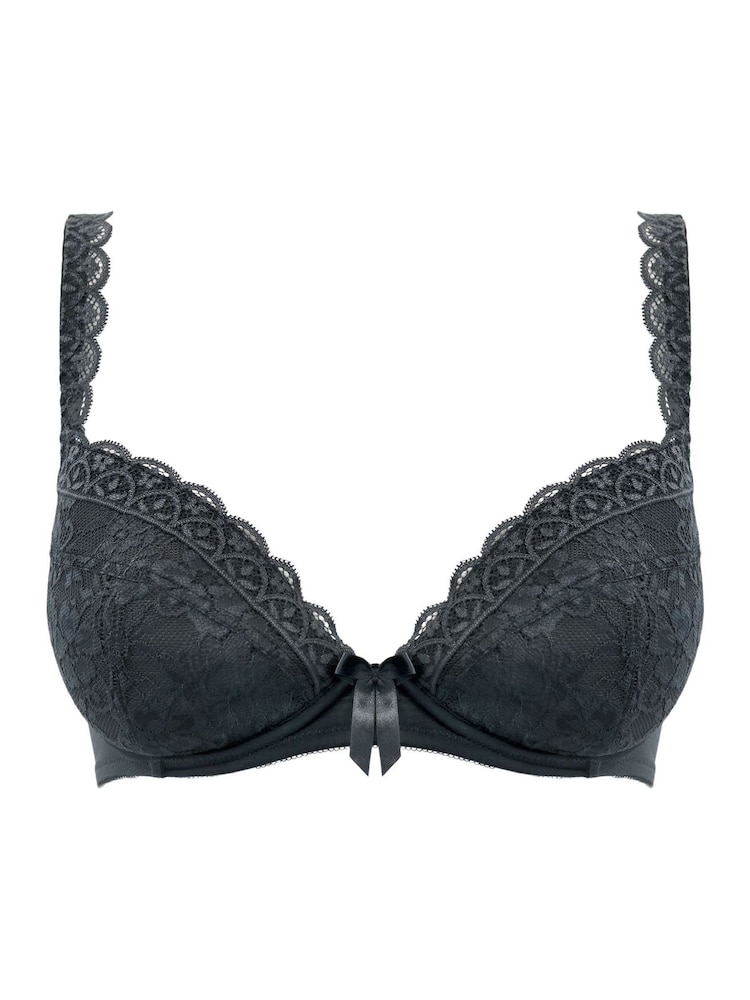 Pour Moi Grey Padded Rebel Padded Plunge Bra - Image 3 of 3