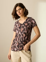 Animal Cotton Modal Slouch V-Neck T-Shirt - Image 1 of 8