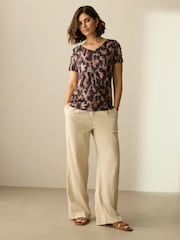 Animal Cotton Modal Slouch V-Neck T-Shirt - Image 3 of 8