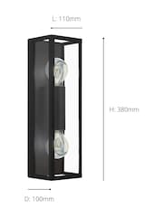 Eglo Black Amezola Caged Bathroom Wall/Ceiling Light - Image 3 of 5