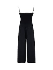 Pour Moi Black Anna Strapless Shirred Bodice Crop Leg Beach Jumpsuit - Image 5 of 5