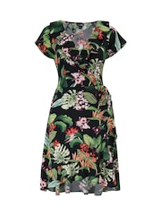 Pour Moi Chrome Black Frill Wrap Woven Beach Dress - Image 3 of 4