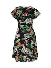 Pour Moi Chrome Black Frill Wrap Woven Beach Dress - Image 4 of 4