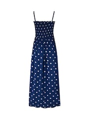 Pour Moi Light Blue Strapless Shirred Bodice Woven Maxi Beach Dress - Image 4 of 4