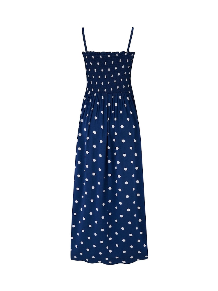 Pour Moi Light Blue Strapless Shirred Bodice Woven Maxi Beach Dress - Image 4 of 4