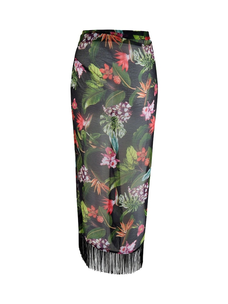 Pour Moi Black Chiffon Multiway Beach Sarong - Image 4 of 4