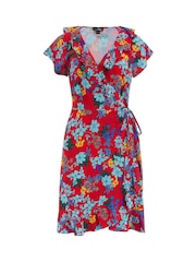 Pour Moi Red Frill Wrap Woven Beach Dress - Image 3 of 4