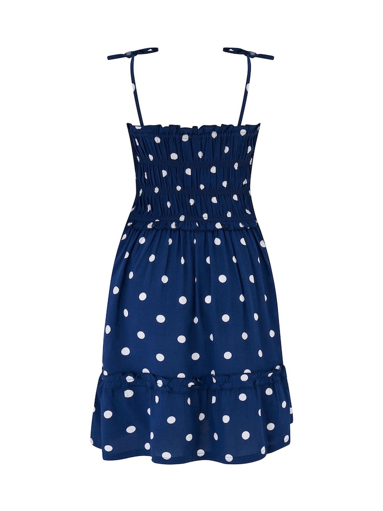 Blau - Pour Moi Strapless Shirred Bodice Frill Woven Beach Dress - Bild 4 von 4 Blau - Pour Moi Strapless Shirred Bodice Frill Woven Beach Dress - Bild 4 von 4