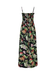 Pour Moi Black Strapless Shirred Bodice Woven Maxi Beach Dress - Image 4 of 4
