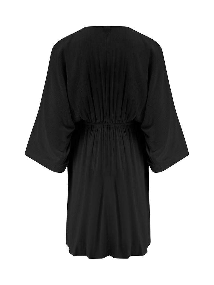 Schwarz - Pour Moi Crinkle O Ring Woven Beach Cover-Up - Bild 5 von 5 Schwarz - Pour Moi Crinkle O Ring Woven Beach Cover-Up - Bild 5 von 5
