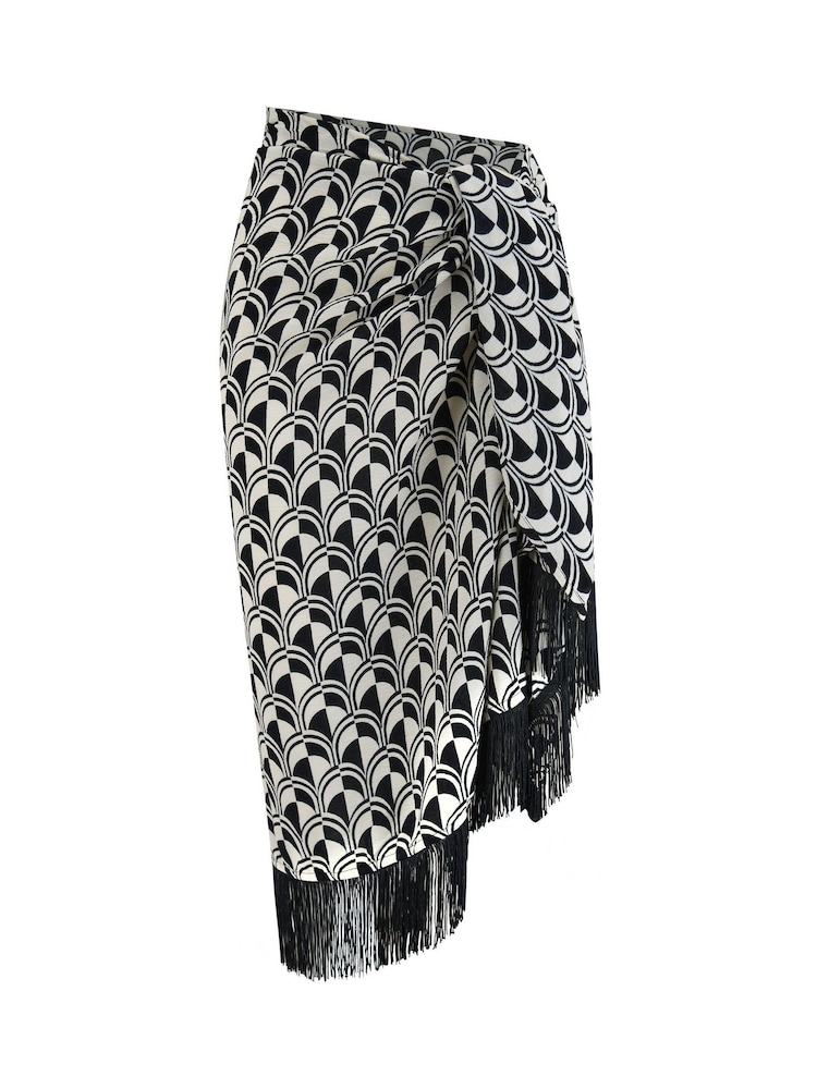 Mono - Sarong multifuncțional țesut creponat cu margine cu franjuri Pour Moi - Image 3 of 4
