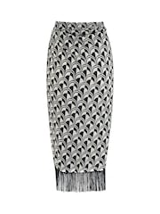 Pour Moi Mono Fringe Trim Crinkle Woven Multiway Sarong - Image 4 of 4