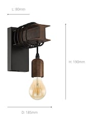 Eglo Black Townshend 4 Steel Wall Light - Image 3 of 5