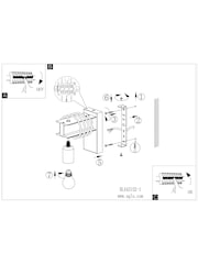 Eglo Black Townshend 4 Steel Wall Light - Image 4 of 5