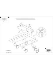 Eglo Chrome Sarria 4-Light Square Spotlight - Image 5 of 6