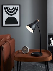 Eglo Black Veradal Touch Dimmer QI Charging LED Table Lamp - Image 1 of 5