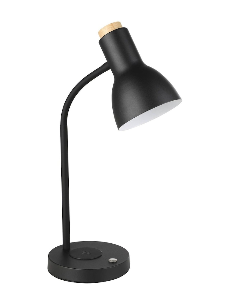 Eglo Black Veradal Touch Dimmer QI Charging LED Table Lamp - Image 2 of 5