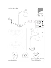 Eglo Black Veradal Touch Dimmer QI Charging LED Table Lamp - Image 5 of 5