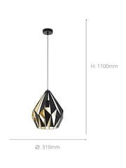 Eglo Gold Single Pendant E27 Carlton 1 Light - Image 3 of 5