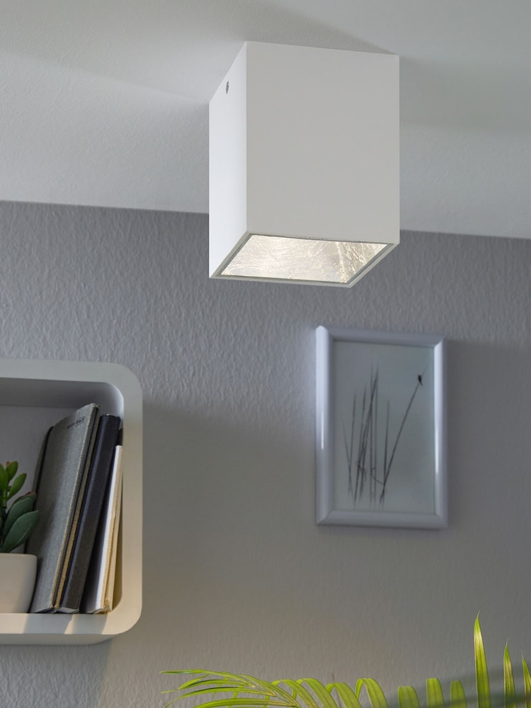 Eglo Silver Polasso Cuboid LED Ceiling Light - Image 1 of 5