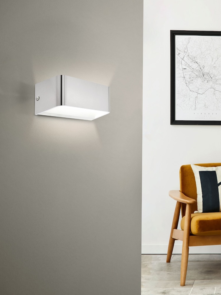 Eglo Satin Nickel Sania 4 LED Cube Aluminium Wall Light - Image 1 of 5