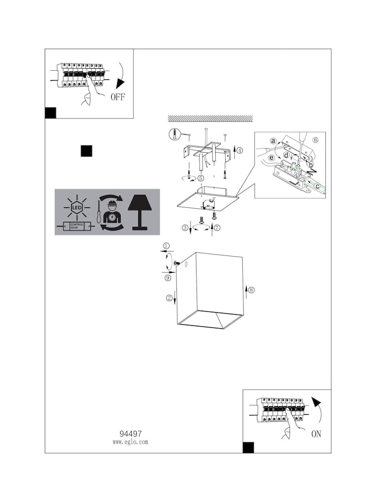 Eglo Gold Polasso Cuboid LED Ceiling Light - Image 5 of 5