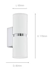 Eglo Chrome Passa 2 Light LED Wall Light - Image 4 of 5