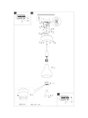 Eglo White Sabinar Metal and Wood Single Pendant Ceiling Light - Image 5 of 5