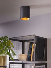Eglo Gold Polasso Cylindrical LED Ceiling Light - Image 1 of 5