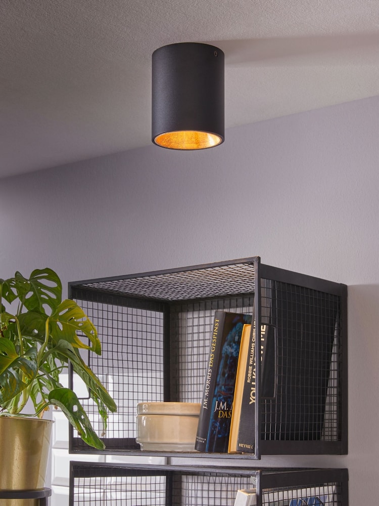 Eglo Gold Polasso Cylindrical LED Ceiling Light - Image 1 of 5