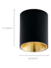 Eglo Gold Polasso Cylindrical LED Ceiling Light - Image 4 of 5