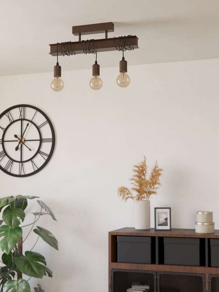Eglo Antique Brown Townshend 4 Pendant Ceiling Light - Image 2 of 6