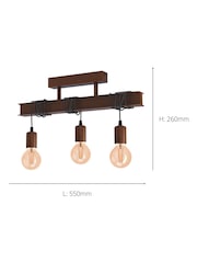 Eglo Antique Brown Townshend 4 Pendant Ceiling Light - Image 5 of 6